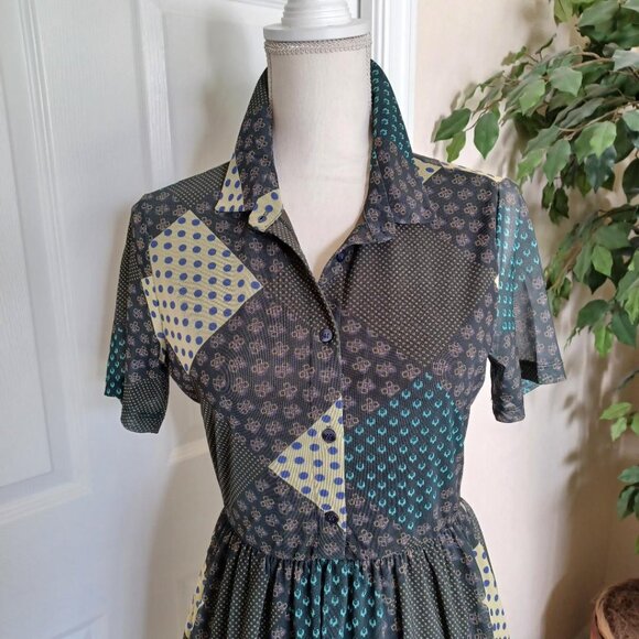 EUC Urban Outfitters "Dottie" Mini Button-Front Mesh Dress Size Medium - Picture 4 of 8